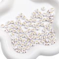 White 4x7mm acrylic beads with gold letter E for DIY jewelry and crafts making - E White with Gold Letter
