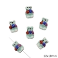 Hand-painted blue bear ceramic beads 12x18mm for DIY jewelry making 6pcs set - 水果熊 / 1 Piece/Pack (12x18mm) / Teal