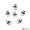 Light blue 12x18mm ceramic bear shaped loose beads for creative DIY jewelry making - 水果熊 / 1 Piece/Pack (12x18mm) / Blue
