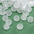 Translucent frosted white glass beads for DIY necklaces and bracelets making - Frosted Milky White Round Bead (#01) / 3mm