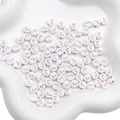Flat round white acrylic bead with gold letter J for DIY jewelry and bracelets - J White with Gold Letter