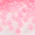 DIY Barbie pink translucent round glass beads with soft matte finish for jewelry making - Style 4 (04) / 3mm (10g/Pack, approx 220 Pieces) / Pink Semi-frosted