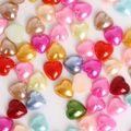 Colorful heart-shaped pearlescent beads for DIY jewelry making and handmade crafts - Heart Style / 10mm (Approx. 100 Pieces/Pack) / Random Mixed Colors
