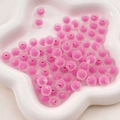 Frosted translucent pink acrylic beads with fuchsia core in star-shaped white ceramic tray - 8mm (50pcs/Pack) / Frosted Rose Pink