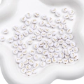 White acrylic flat round beads with gold letter L for DIY jewelry making - L White with Gold Letter