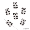Cute panda ceramic beads 12x18mm for DIY jewelry making and handmade crafts - Panda / 1 Piece/Pack (12x18mm) / Black & White