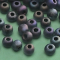 Matte dark purple AB iridescent glass seed beads for DIY jewelry making - Dark Purple Iridescent Frosted Beads (Style #05)