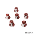 Hand-painted 16x20mm squirrel ceramic beads for DIY jewelry and accessory making - Fox / 1 Piece (16x20mm) / Reddish Brown
