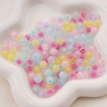 Perles en acrylique mat pastel dans un plateau étoile pour bijoux DIY et bracelets - Boule Givrée / 50 Pièces/Paquet (8mm) / Couleurs Mélangées Aléatoires
