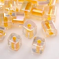 Perles en verre orange 2-4mm avec cœur doré pour la fabrication de bijoux DIY bracelet - Modèle #12