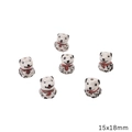 Ceramic dalmatian beads for DIY jewelry with white base, black spots and red collar 15x18mm - Dalmatian / 1 Piece (15x18mm) / Black & White