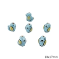 Blue ceramic cartoon dog beads 13x17mm for DIY jewelry and accessory making - 黄耳狗 / 1 Piece (13x17mm) / Blue