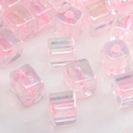 Perle in vetro a cubo rosa Barbie 2-4mm con rivestimento AB iridescente per gioielli - Stile 13(13)