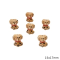 DIY ceramic Dalmatian dog beads with red collar for bracelets 15x17mm pack of 6 - 呆呆小狗 / 1 Piece (15x17mm) / Brown