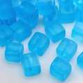 2-4mm himmelblaue mattierte Würfel-Glasperlen für DIY-Armbänder und Halsketten - Himmelblau Mattierte Würfel-Perlen (#14)