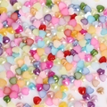 Colorful mix of heart-shaped DIY beads with pearlescent and matte finish textures - Heart Style / 4mm (Approx. 300 Pieces/Pack) / Random Mixed Colors