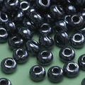 Polished black glass spacer beads for DIY jewelry making and handmade crafts accessories - Glossy Black Round Bead (#14)