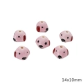 Pink puppy ceramic beads 14x10mm for DIY jewelry making and creative handmade crafts - Dog Head / 1 Piece (14x10mm) / Pink