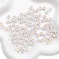 White round acrylic alphabet beads with golden letter G for DIY jewelry making - G White with Gold Letter