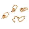 Chiusura a molla ovale dorata per collane e braccialetti creazione di gioielli fai da te - Chiusura a doppio anello ovale irregolare / 1 Pezzo (21mmx14mm) / Oro