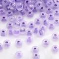 Perline in vetro lavanda 2-4mm con glitter argento per creazione di gioielli fai-da-te - Stile 18-Lavanda Glitter