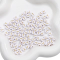 DIY acrylic flat round white alphabet bead with gold letter T for jewelry making - T White with Gold Letter