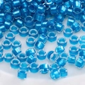 2-4mm himmelblaue Glasperlen mit blauem Kern für DIY-Schmuck und Armbänder basteln - Transparente Blau-Kern Röhrenperlen (#17)