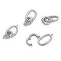 Chiusure a farfalla in rame argento lucido per la creazione di gioielli fai-da-te - Chiusura a doppio anello ovale irregolare / 1 Pezzo (21mmx14mm) / Argento