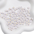 Flat round white acrylic letter beads with golden X symbol for DIY jewelry making - X White with Gold Letter