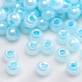 Himmelblaue 2-4mm Glasperlen mit Perlglanzeffekt für DIY Schmuck und Armbänder - Himmelblau AB Perlmutt Runde Perlen (#18)