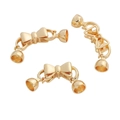 Set di tre chiusure a farfalla dorate per collane di perle fai da te e gioielleria - Chiusura a fiocco con ciondolo in perla artificiale / 1 Pezzo (38mmx8mm) / Oro
