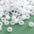 Polished white tubular glass beads for DIY handmade jewelry bracelets and necklaces - Bright White Cylindrical Tube Beads (Style #19)