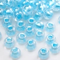 Himmelblaue 2-4mm transparente Glasperlen für DIY handgemachte Armbänder und Ketten - Himmelblau Kristall-Riss Runde Perlen (#20)