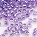 Perline di vetro viola perlescenti a cilindro per gioielli fai da te fatti a mano - Stile 22-Tubolare Viola Cangiante