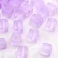 Perle in vetro viola opaco a forma di cubo per creazione di gioielli fai-da-te e hobby - Stile 24-Cubo Viola Chiaro Satinato