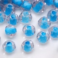 2-4mm himmelblaue facettierte Glasperlen mit Mittelloch für DIY-Schmuckherstellung - Blau Innenfarbe Facettierte Glasperlen (#23)