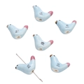 Hand-painted blue bird ceramic beads for DIY jewelry making and creative phone charms - Pigeon / 1 Piece/Pack (20x14mm) / Blue with Pink Tail