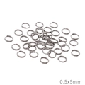0,5x5mm zilveren roestvrijstalen splitringen voor doe-het-zelf sieraden en sleutelhangers - 0.5x5mm (100 Stuks/Verpakking)