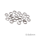 Set van 0.6x6mm gunmetal grijze roestvrijstalen dubbele splitringen voor DIY-sieraden - 0.6x6mm (100 Stuks/Verpakking)
