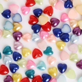 Colorful heart shaped pearl beads with pearlescent finish for DIY jewelry making - Heart Style / 8mm (Approx. 100 Pieces/Pack) / Random Mixed Colors
