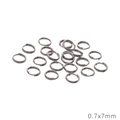 0,7x7mm roestvrijstalen dubbele splitringen voor DIY-sieraden en verbindingsstukken - 0.7x7mm (100 Stuks/Verpakking)