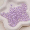 Perline rotonde in acrilico smerigliato lavanda a doppio strato per braccialetti fai da te - Viola Trasparente