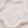 Perline in acrilico satinato con nucleo bianco per creazione di gioielli fai da te - Bianco Trasparente