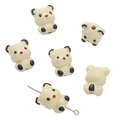Hand-painted panda ceramic beads with glossy finish for DIY jewelry and crafts - Bear / 1 Piece/Pack (16x19mm) / Light Yellow