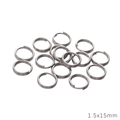 Roestvrijstalen splitring 1,5x15mm zilveren metalen connector voor sieraden - 1.5x15mm (20 Stuks/Verpakking)