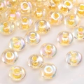 Perles de verre jaunes translucides avec revêtement AB pour la création de bijoux - Style #39