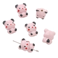 DIY ceramic animal beads in pink panda design with glossy glaze and pre-drilled holes - Bear / 1 Piece/Pack (16x19mm) / Pink