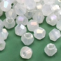 Faceted translucent white glass beads with AB iridescent coating for DIY jewelry - Aurora Iridescent Faceted Beads (Style #32)