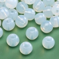 Translucent milky white glass beads for DIY jewelry with center hole for handcrafting - Translucent Milky White Round Bead (Style #33)