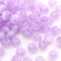 Perline di vetro viola traslucido da 2-4mm con texture verticale per gioielli fai-da-te - Stile 39-Viola Chiaro Trasparente con Trama